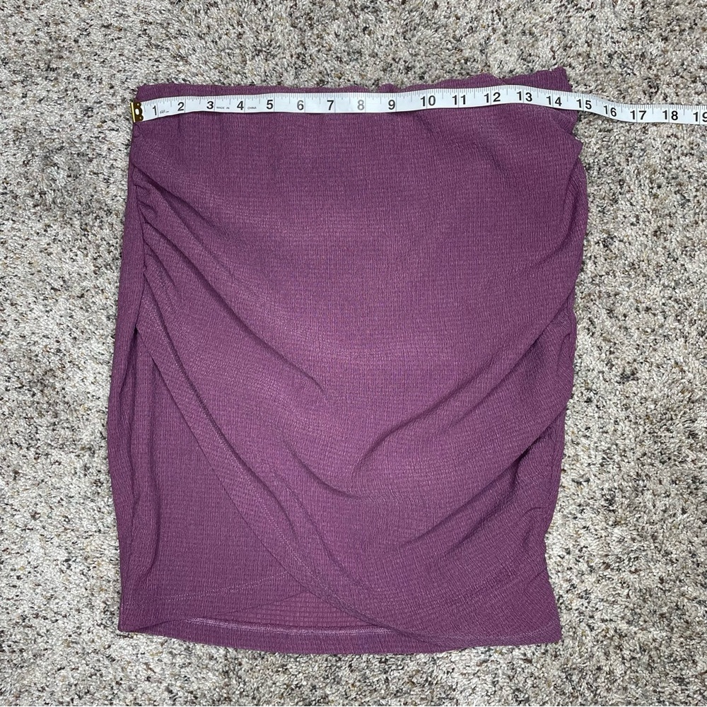 Free People Angie Wrap Mini Skirt Medium Purple Elastic Waist Stretch - Picture 8 of 9